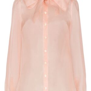 Dolce & Gabbana pussy bow silk-organza blouse - PINK