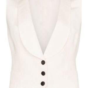 Dolce & Gabbana shawl lapel button-up waistcoat - White