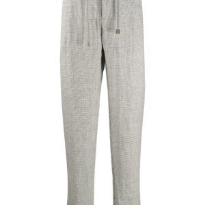 Eleventy high-waisted checked trousers - Grey