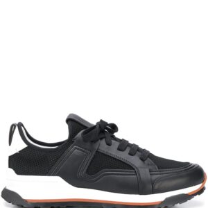 Ermenegildo Zegna leather-panel low-top trainers - Black