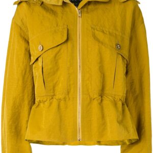 Escada drawstring-waist hooded jacket - Yellow