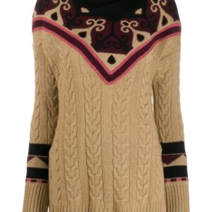 Etro rollneck cable knit sweater - NEUTRALS