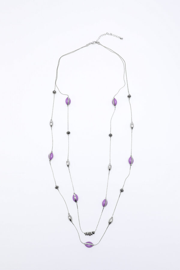 Evan Enamel Illusion Necklace Purple