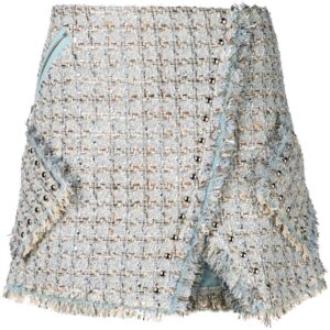 Faith Connexion tweed wrap skirt - Blue
