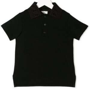 Fendi Kids polo T-shirt - Black