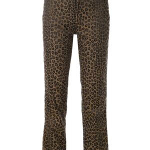Fendi Pre-Owned leopard pattern long pants - Brown