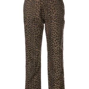 Fendi Pre-Owned leopard printed straight trousers - Brown