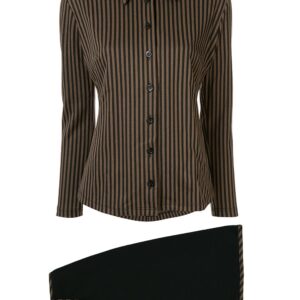 Fendi Pre-Owned striped shirt and envelope skirt set - Brown