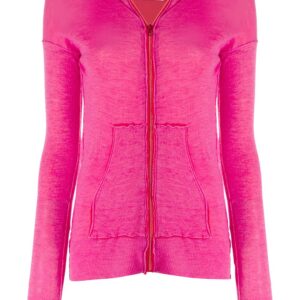 Fine Edge layered knitted hoodie - PINK