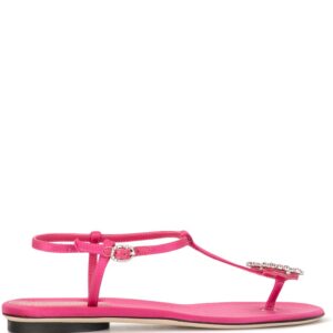 Giannico crystal-embellished satin sandals - PINK