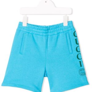 Gucci Kids logo print shorts - Blue