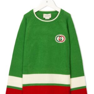 Gucci Kids striped GG jumper - Green