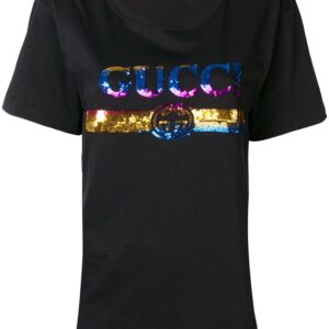 Gucci sequinned logo T-shirt - Black