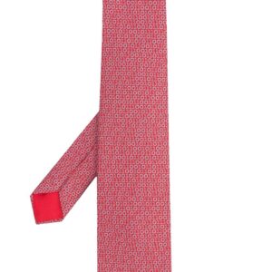 Hermès 2010s pre-owned binary print tie - Red