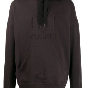 Isabel Marant Miley oversized raised logo hoodie - Black