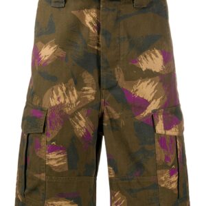 Isabel Marant belted camouflage cargo shorts - Blue