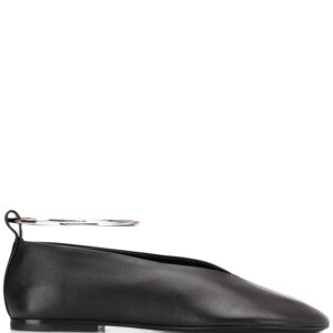 Jil Sander ankle strap ballerina shoes - Black