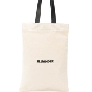 Jil Sander logo print tote bag - NEUTRALS