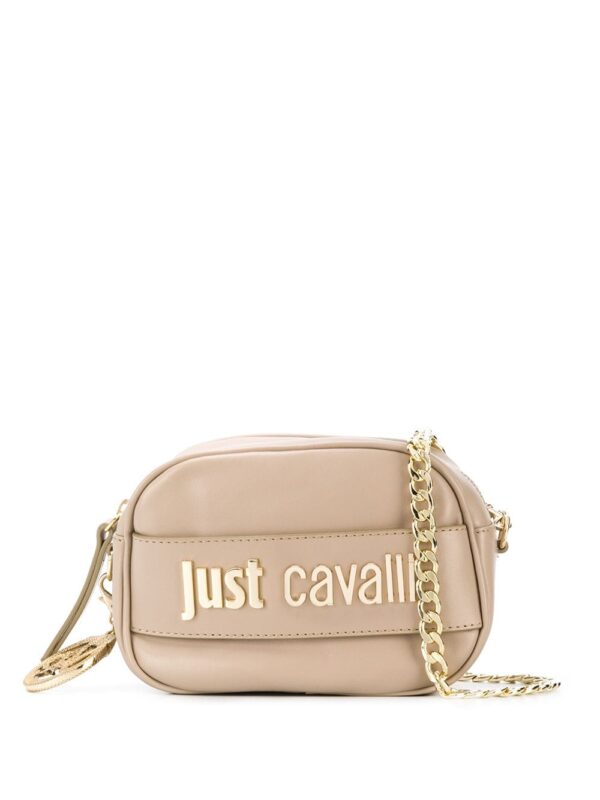 Just Cavalli logo plaque crossbody bag - NEUTRALS