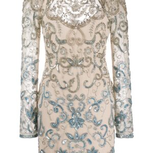 Just Cavalli sequin embroidered fitted dress - NEUTRALS