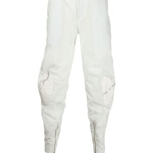 KANGHYUK vertical stripe zip cuff trousers - White