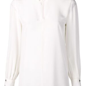 Karl Lagerfeld slit longsleeved blouse - White