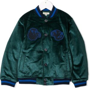 Kenzo Kids Tiger corduroy bomber jacket - Green