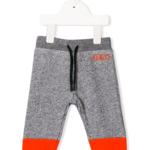 Kenzo Kids colour-block logo track pants - Grey
