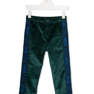 Kenzo Kids logo tape corduroy trousers - Green