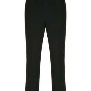 Kiki de Montparnasse cropped lace-trim silk cigarette pants - Black