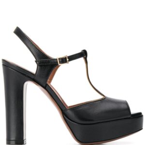 L'Autre Chose chunky heel peep toe sandals - Black