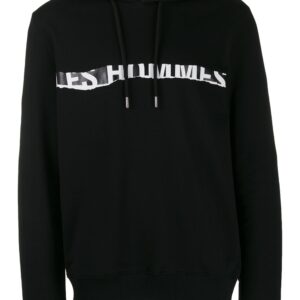 Les Hommes logo print hoodie - Black