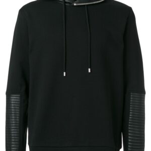 Les Hommes quilted detail hoodie - Black
