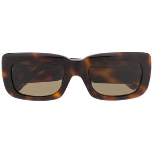 Linda Farrow x Attico rectangular frame sunglasses - Brown