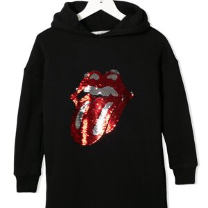 Little Eleven Paris The Rolling Stones hoodie dress - Black