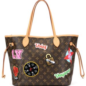 Louis Vuitton pre-owned Patches Neverfull MM shoulder tote bag - Brown
