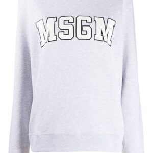 MSGM logo print cotton sweatshirt - Grey