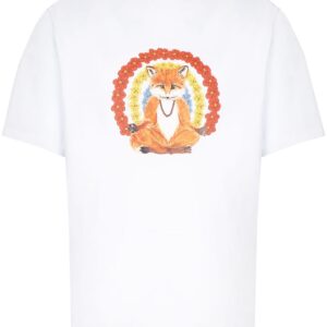 Maison Kitsuné Flower Fox print T-shirt - White
