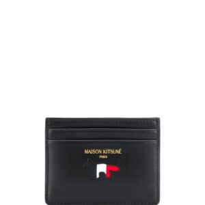 Maison Kitsuné logo print wallet - Black