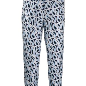 Marni cropped printed trousers - Blue
