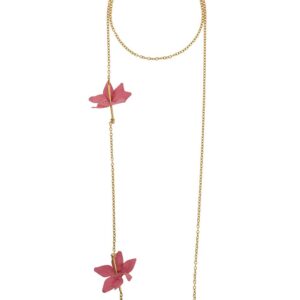 Marni floral applique necklace - ORANGE