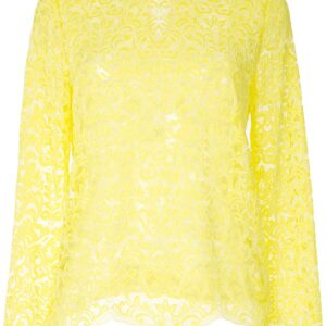 Marques'Almeida long sleeved lace top - Yellow