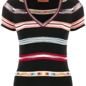 Missoni striped short-sleeve top - Black