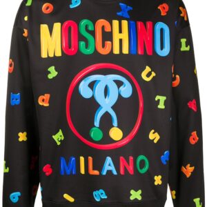 Moschino alphabet logo print hoodie - Black