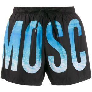 Moschino logo printed swim shorts - Black