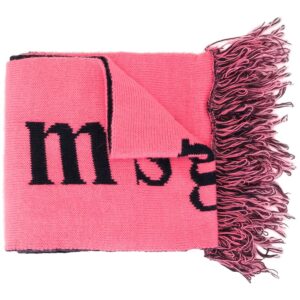 Msgm Kids logo-jacquard scarf - PINK