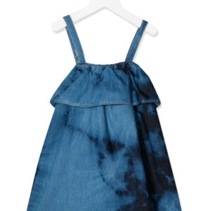 Msgm Kids tie-dye denim dress - Blue