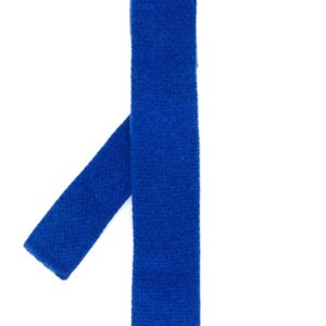 N.Peal plain knitted tie - Blue