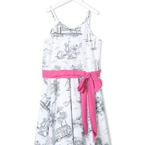 Nº21 Kids holiday-print summer dress - White