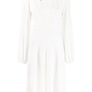 Nº21 long-sleeved flared pleated dress - White